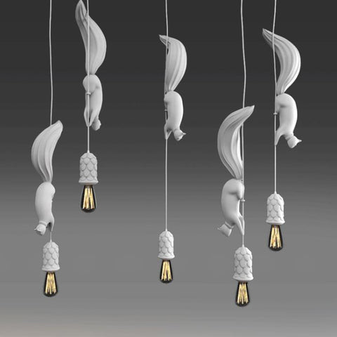 Lámpara colgante LED de resina de ardilla nórdica, lámpara colgante moderno para dormitorio, guardería, decoración, accesorio de iluminación Industrial