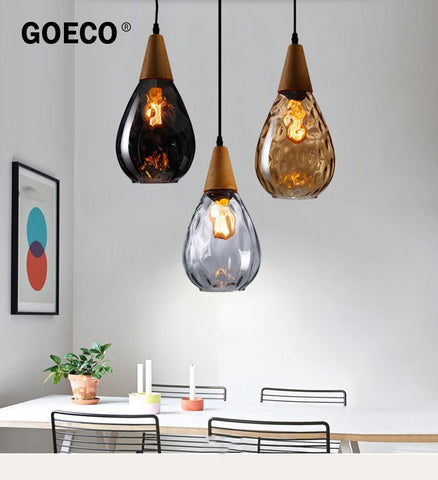 Lámpara colgante de cristal con personalidad creativa Simple, modelo de agua, lámpara colgante moderna E27 para restaurante, Bar y sala de estar
