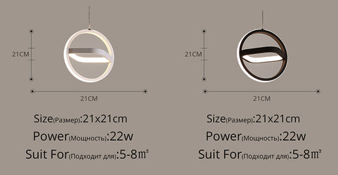 Luces colgantes Led modernas para sala de estar, dormitorio, comedor, cocina, lámpara cuadrada redonda para interiores, lámpara de suspensión, accesorio de iluminación