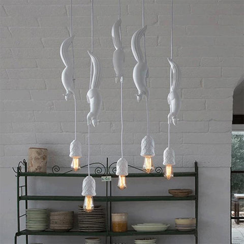 Lámpara colgante LED de resina de ardilla nórdica, lámpara colgante moderno para dormitorio, guardería, decoración, accesorio de iluminación Industrial