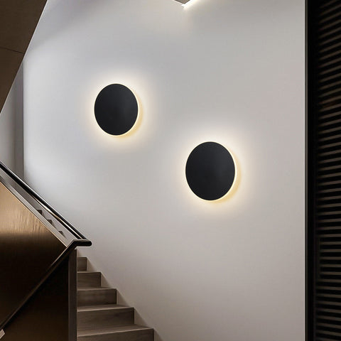 Interruptor táctil para luz de pared LED, iluminación interior para dormitorio, sala de estar, mesita de noche redonda, luz de escalera, decoración negra