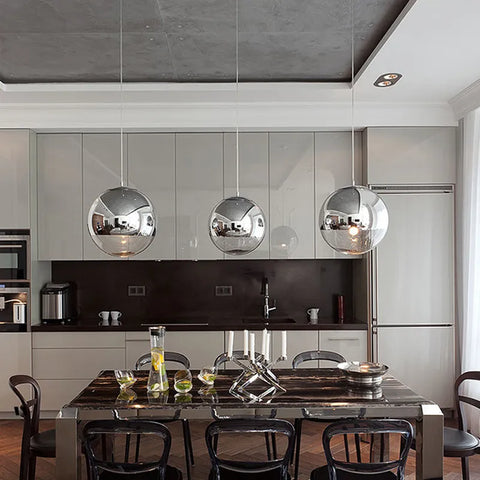 Lámpara colgante moderna de cristal esférico, Base E27 para sala de estar, dormitorio, comedor, oficina, Bar y cafetería