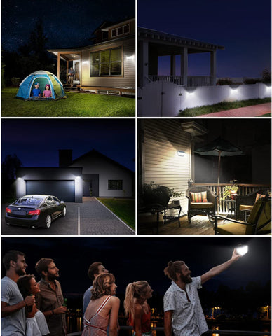 2 luces solares de pared para exteriores, 160 LED, sensor de movimiento, lámpara de pared LED, blanco frío, 6000 K, para patio, jardín, pasillo, terraza, cerca de la pared, camino, patio, villa
