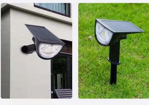 Luz solar de jardín con sensor de movimiento, luces solares para exteriores, luz de pared exterior impermeable IP65, luz solar superbrillante 43 LED 650 lm, paquete de 2