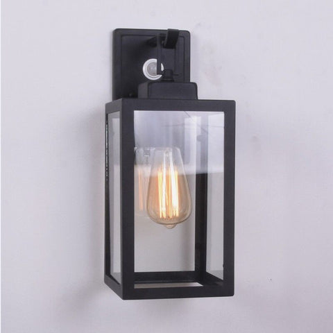 Aplique de pared para exteriores Linterna de pared Apliques para exteriores, Lámpara de pared para exteriores Aplique de pared negro mate a prueba de herrumbre para garaje, puerta, pasillo.