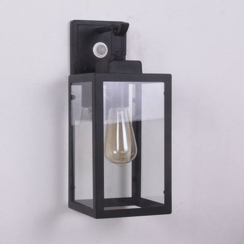 Aplique de pared para exteriores Linterna de pared Apliques para exteriores, Lámpara de pared para exteriores Aplique de pared negro mate a prueba de herrumbre para garaje, puerta, pasillo.