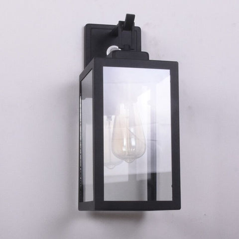 Aplique de pared para exteriores Linterna de pared Apliques para exteriores, Lámpara de pared para exteriores Aplique de pared negro mate a prueba de herrumbre para garaje, puerta, pasillo.