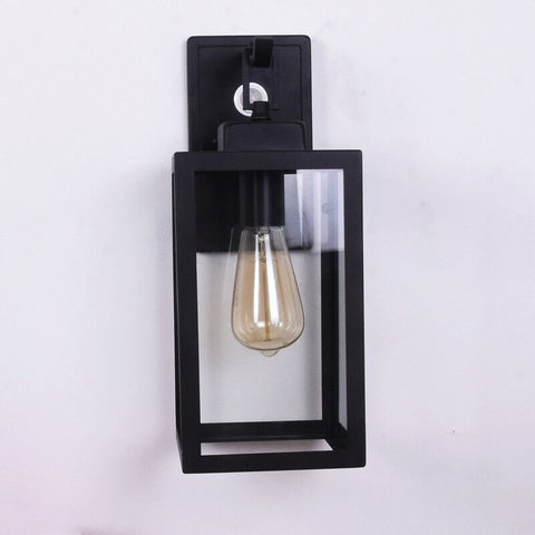 Aplique de pared para exteriores Linterna de pared Apliques para exteriores, Lámpara de pared para exteriores Aplique de pared negro mate a prueba de herrumbre para garaje, puerta, pasillo.