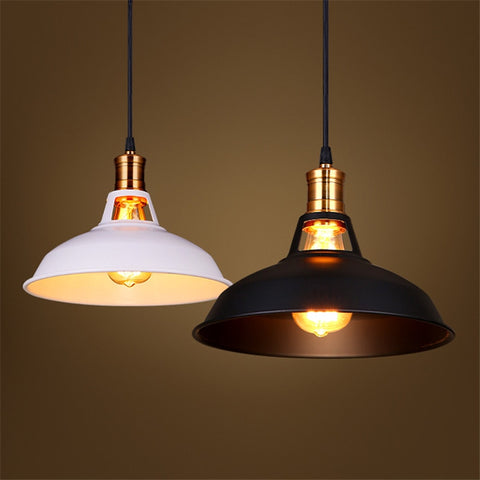 Lámpara colgante vintage de metal, base E27 para sala de estar, dormitorio, comedor, oficina, bar, cafetería, color blanco