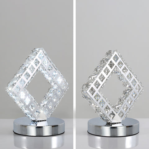Lámpara de mesa moderna de cristal, lámpara de cristal LED, luz blanca 6000K.