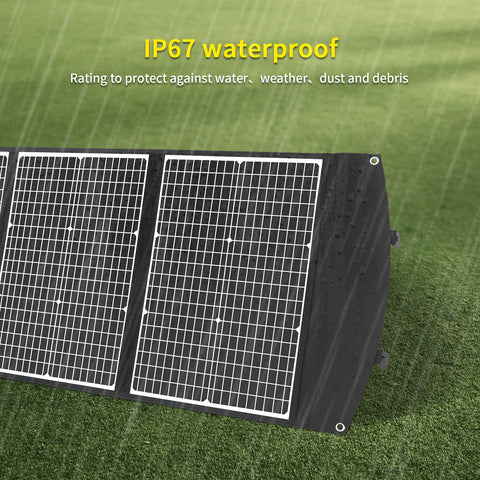 Kit de panel solar plegable portátil monocristalino de 100 W con 3 puertos USB para exteriores