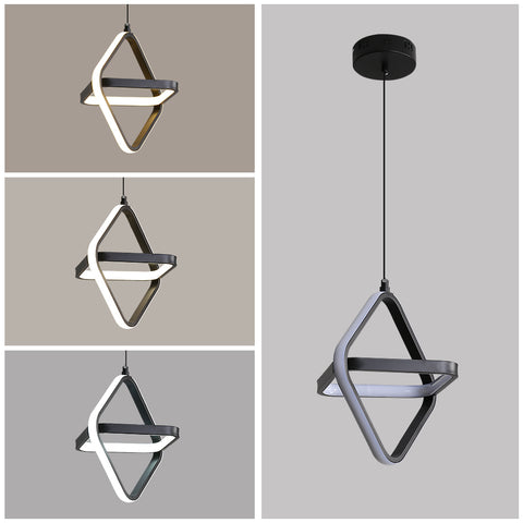 Lámpara colgante LED moderna para cama individual, 32W, regulable, para dormitorio y salón