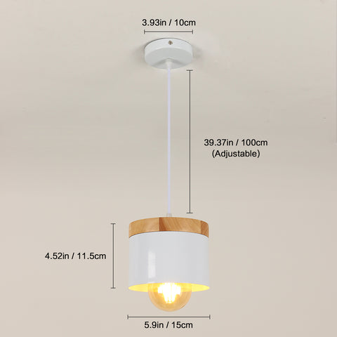 Lámpara de araña minimalista E27 para comedor, luz de pasillo creativa, barra de madera maciza minimalista moderna, lámpara de noche para dormitorio, combinación de colores macarrón de metal de hierro forjado (bombilla no incluida)