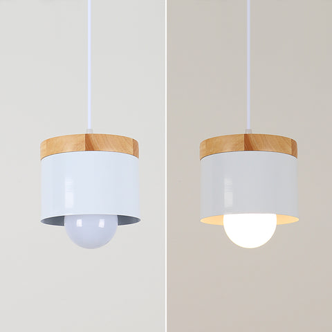 Lámpara de araña minimalista E27 para comedor, luz de pasillo creativa, barra de madera maciza minimalista moderna, lámpara de noche para dormitorio, combinación de colores macarrón de metal de hierro forjado (bombilla no incluida)